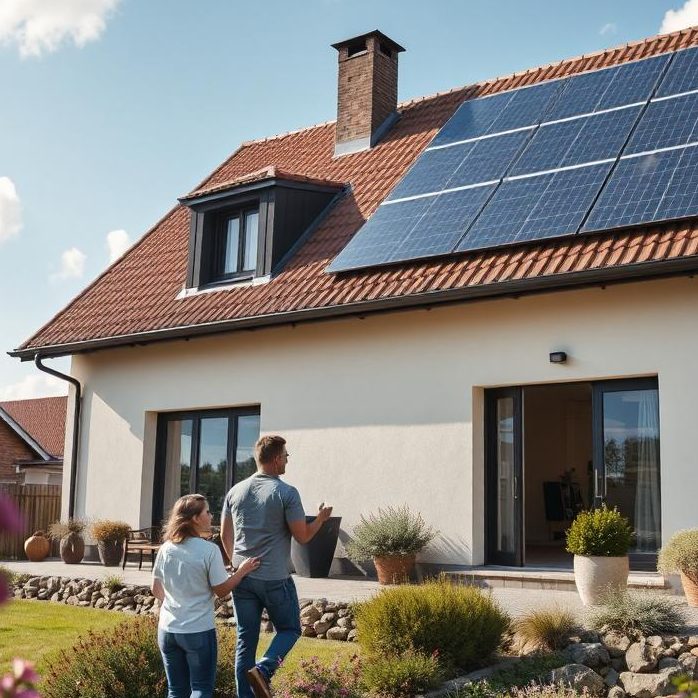 Familie Akkermann Zufriedenes Ehepaar nach Photovoltaik-Installation durch ULUSOY Consulting Bremen